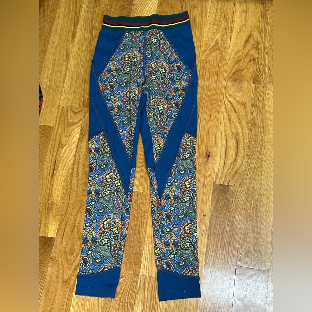 ETRO Blue Paisley Patterned Leggings
